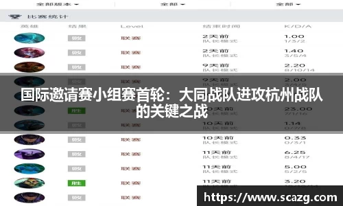 国际邀请赛小组赛首轮：大同战队进攻杭州战队的关键之战